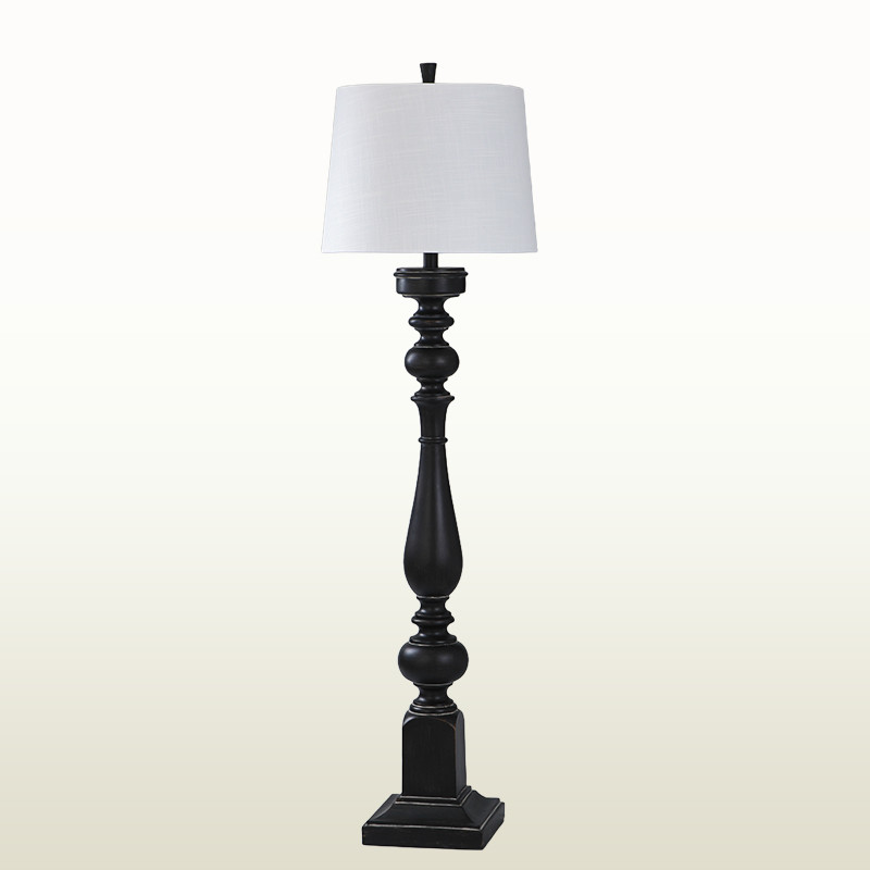 Black and Wood Floor Lamp