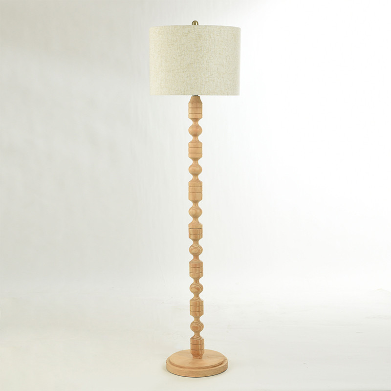 Modern Yellow Wood Floor Lamp