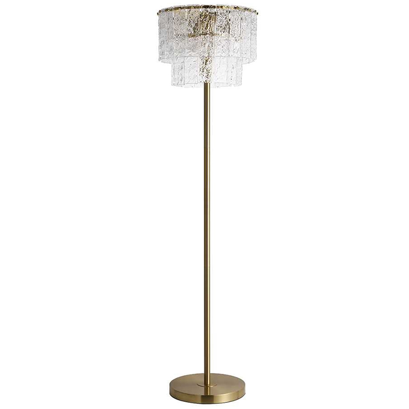 Brass and Crystal Floor Lamp