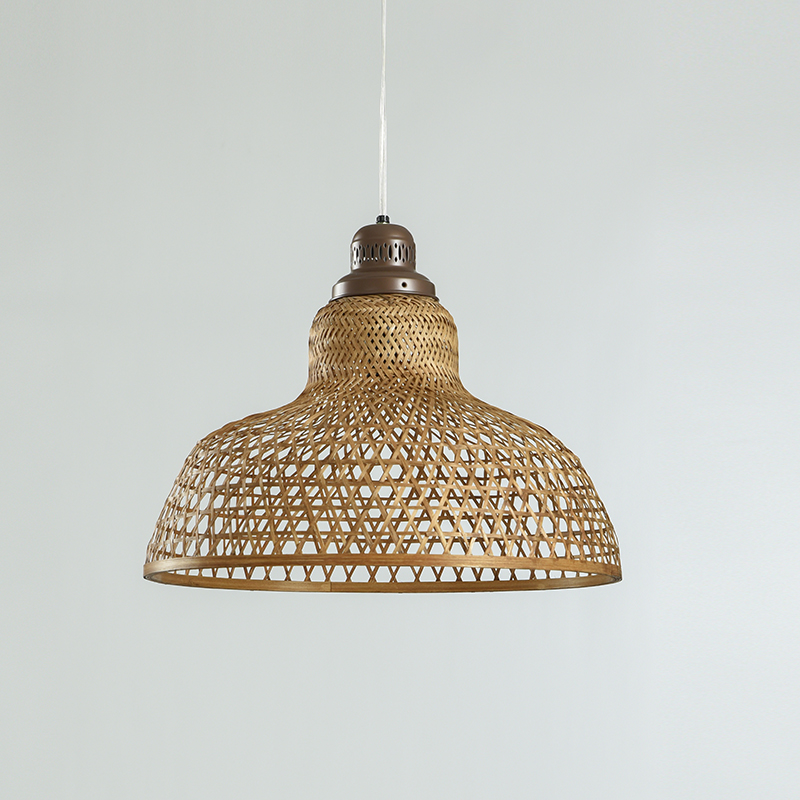 Natural Rattan Dome Pendant Light