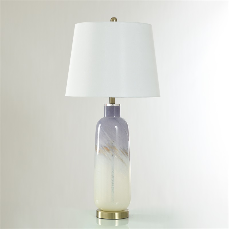 Blue and White Glass Table Lamp