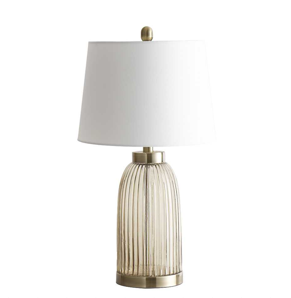 Ribbed Glass Table Lamp