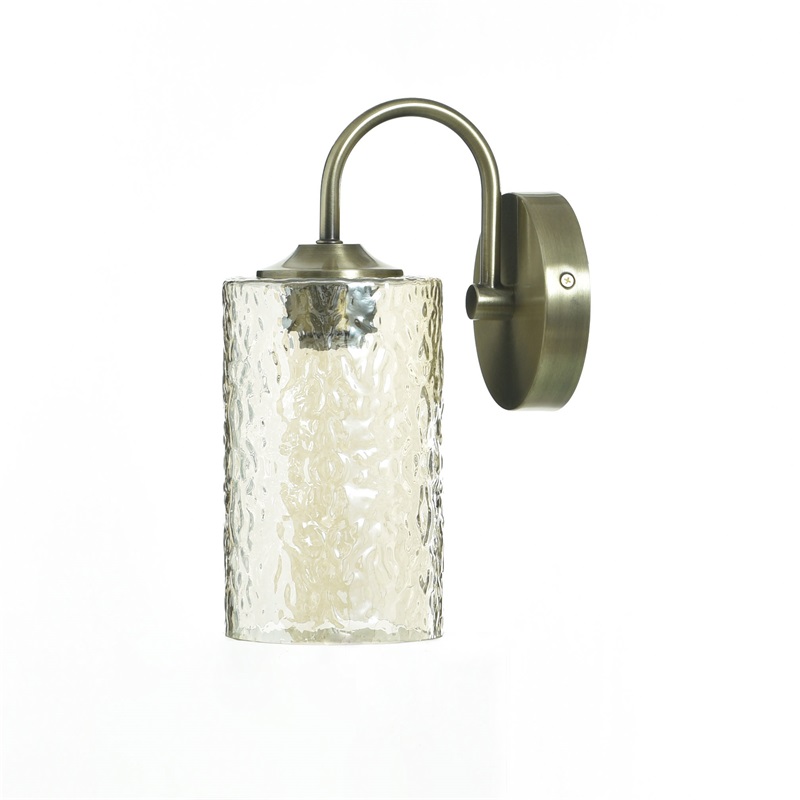 Antique Brass Fluted Glass Wall Light