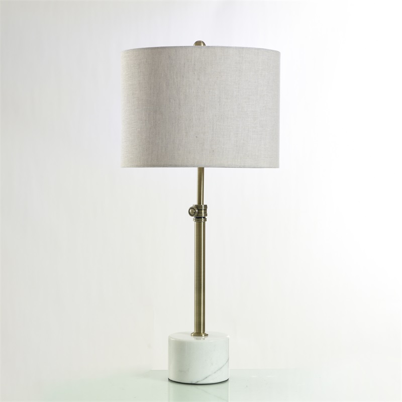 White Marble and Gold Table Lamp
